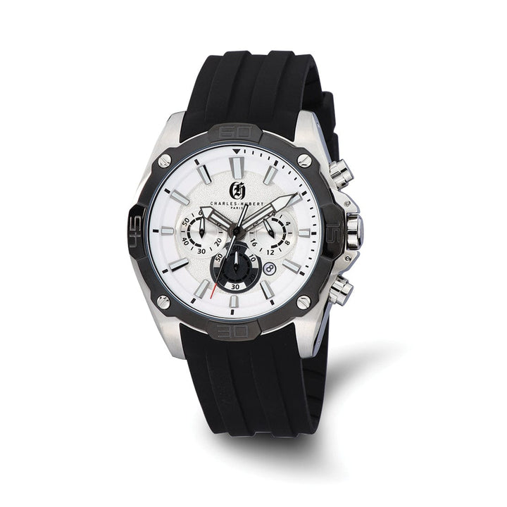 Lovely Rita's Watch Charles Hubert Mens Classic SS Chronograph Silver Dial Polished Watch