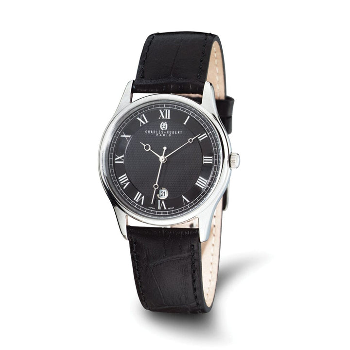 Lovely Rita's Watch Charles Hubert Mens Classic SS Leather Band Watch Style 2 Watch