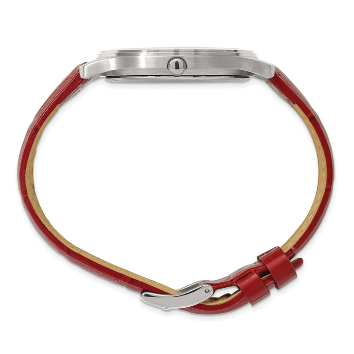 Lovely Rita's Watch Charles Hubert Mens Classic SS Leather Band White Dial Polished Watch