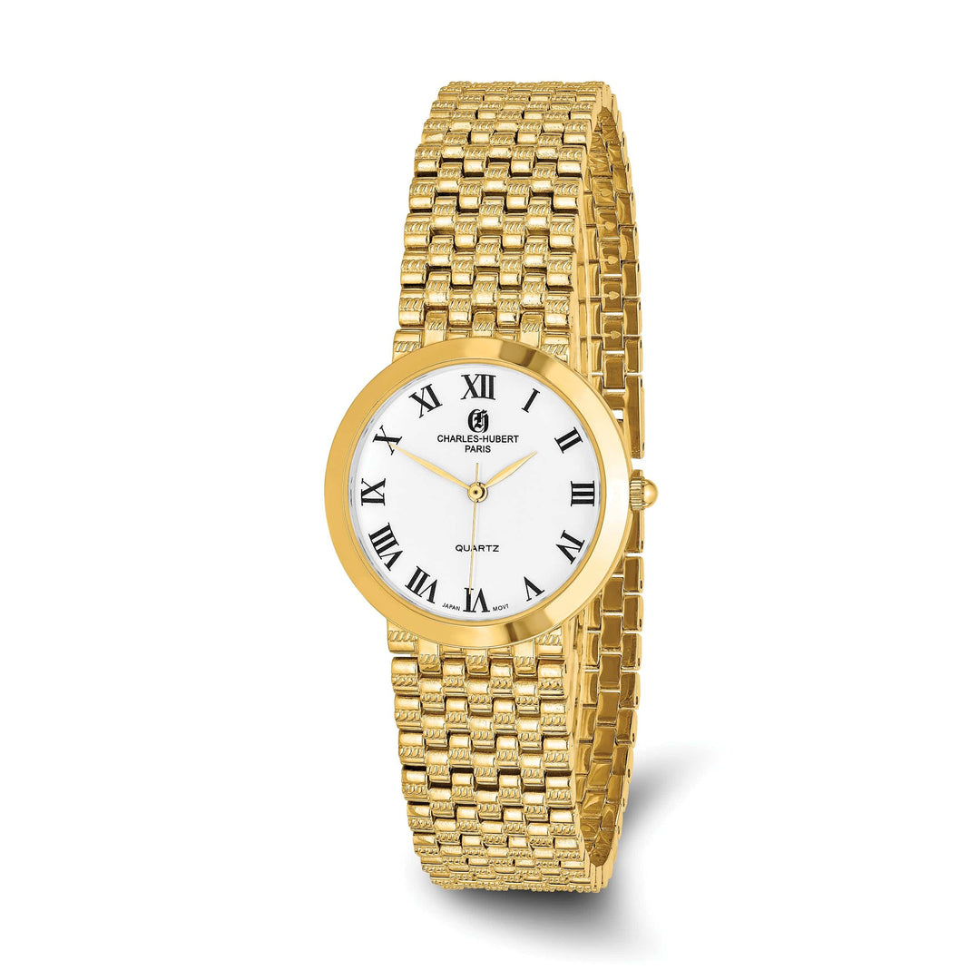 Lovely Rita's Watch Charles Hubert Mens Classic SS Satin Gold-finish Brass Watch