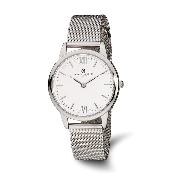 Lovely Rita's Watch Charles Hubert Mens Classic SS Silver-tone Dial Mesh Band Watch