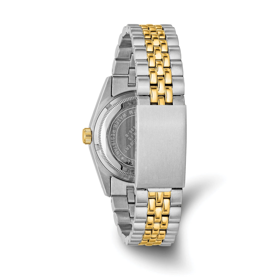 Lovely Rita's Watch Charles Hubert Mens Classic SS Two-tone Black Dial Polished Watch