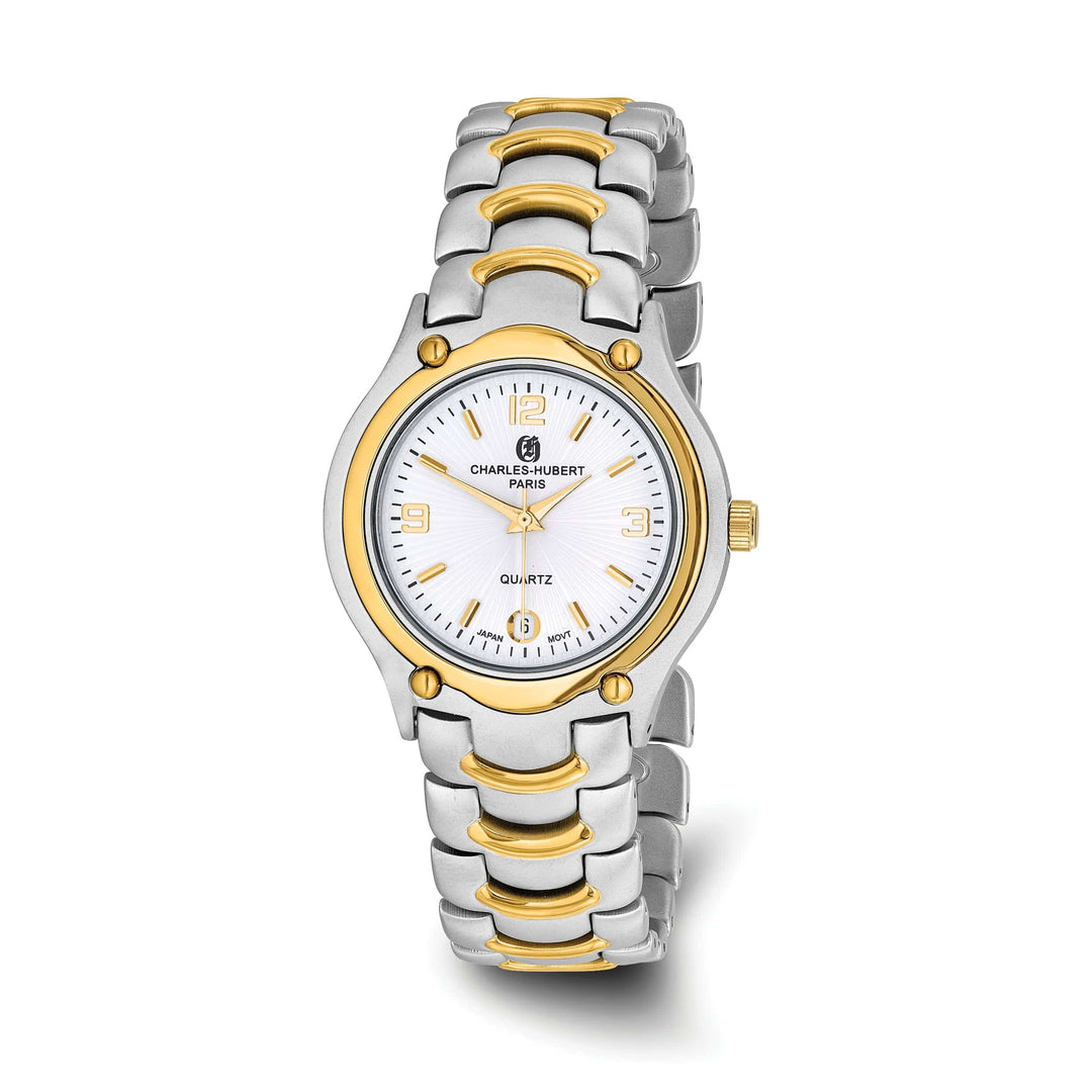 Lovely Rita's Watch Charles Hubert Mens Classic SS Two-tone Brass White Dial Watch