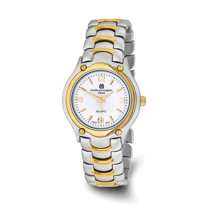 Lovely Rita's Watch Charles Hubert Mens Classic SS Two-tone Brass White Dial Watch