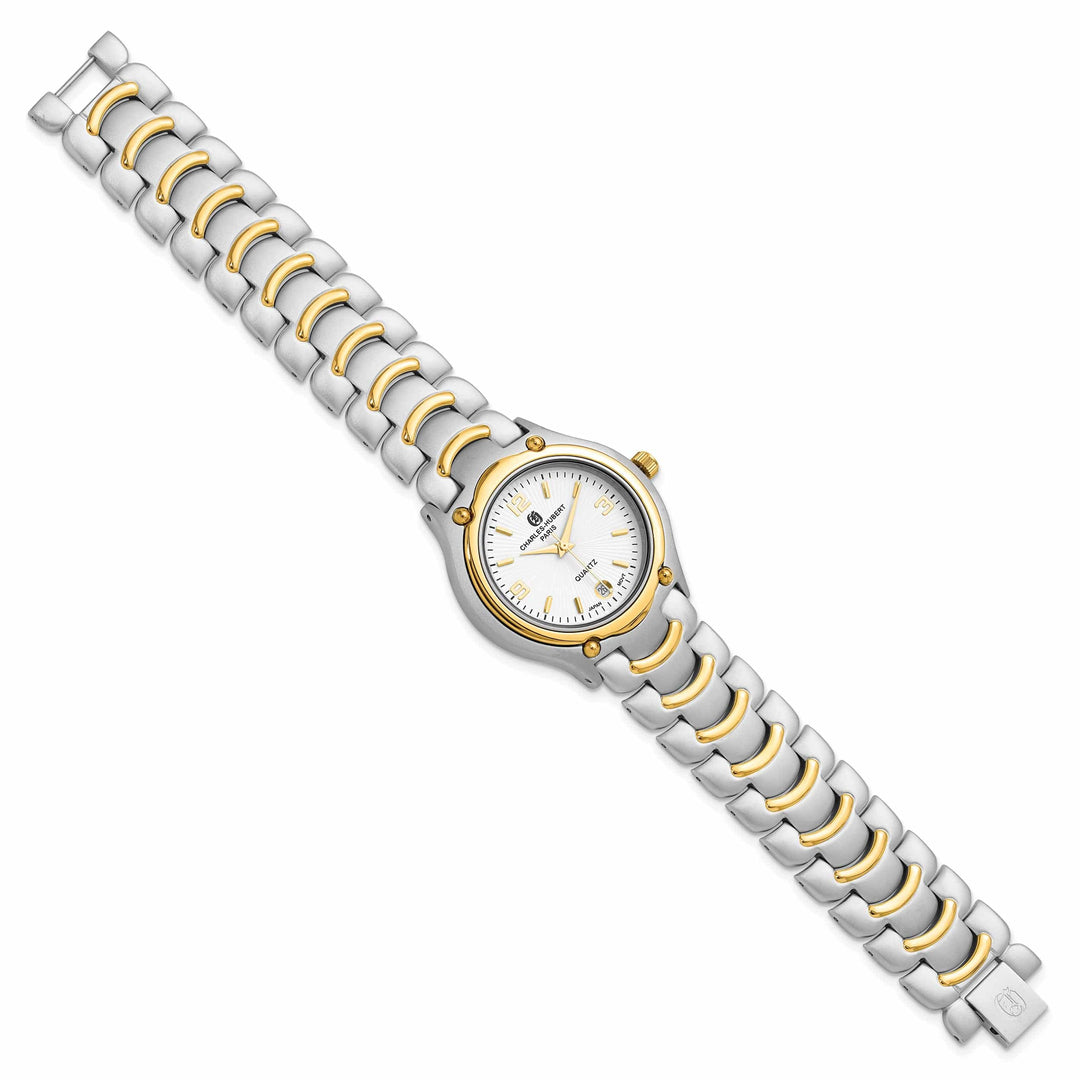 Lovely Rita's Watch Charles Hubert Mens Classic SS Two-tone Brass White Dial Watch