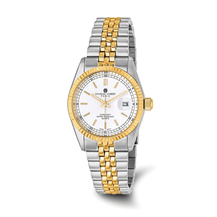 Lovely Rita's Watch Charles Hubert Mens Classic SS Two-tone Off White Dial Polished Watch