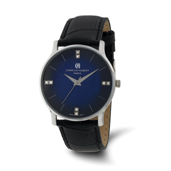 Lovely Rita's Watch Charles Hubert Mens Classic Stainless Steel Blue Dial Polished Watch