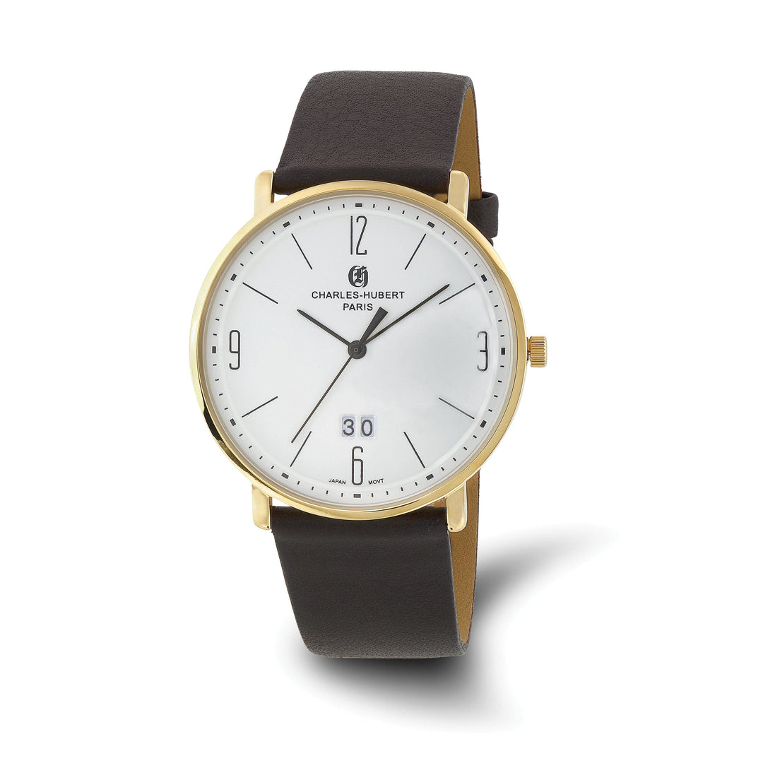 Lovely Rita's Watch Charles Hubert Mens Classic Stainless Steel White Dial Polished Watch