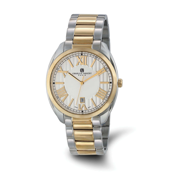 Lovely Rita's Watch Charles Hubert Mens Classic Two-Tone SS Off-White Dial Polished Watch