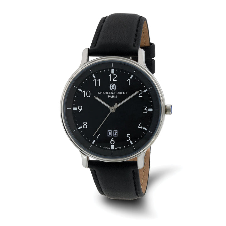 Lovely Rita's Watch Charles Hubert Mens Contemporary SS Black Dial Polished Watch