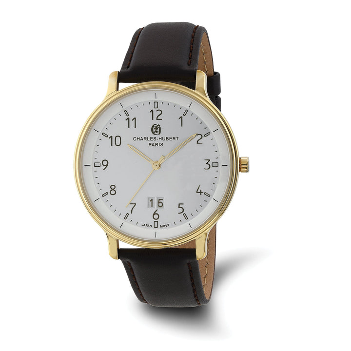 Lovely Rita's Watch Charles Hubert Mens Modern Stainless Steel White Dial Polished Watch
