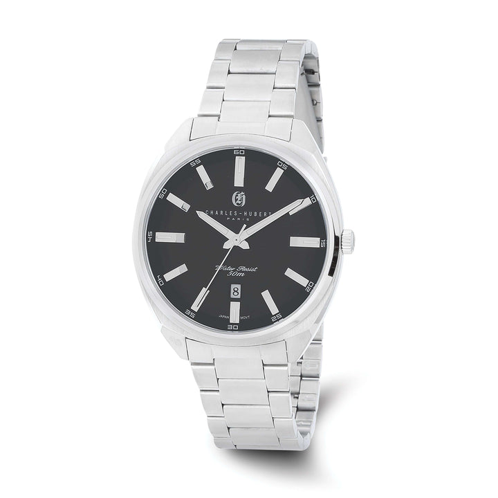 Lovely Rita's Watch Charles Hubert Mens Sophisticated SS Black Dial Watch