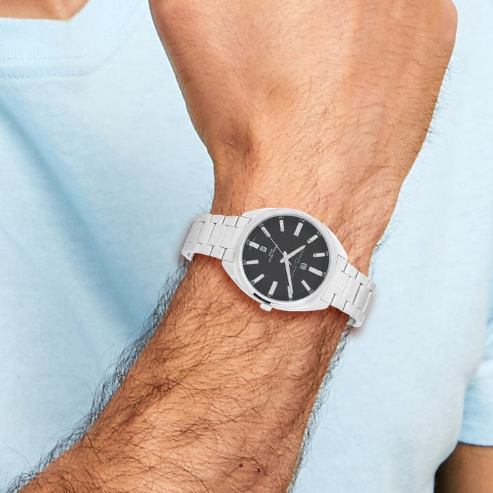 Lovely Rita's Watch Charles Hubert Mens Sophisticated SS Black Dial Watch