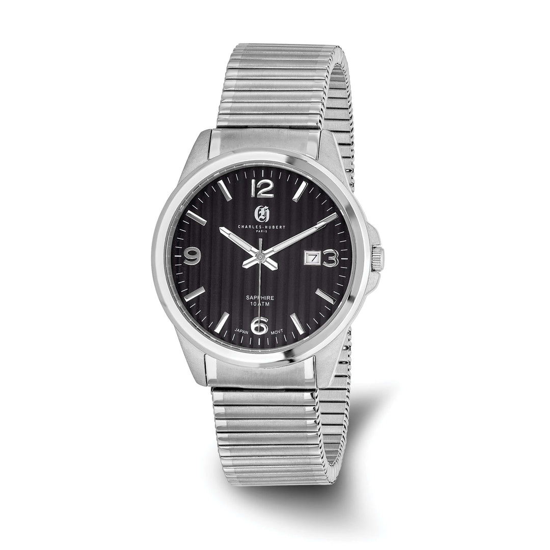 Lovely Rita's Watch Charles Hubert Mens SS Titanium Black Dial Expansion Band Watch