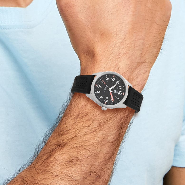 Lovely Rita's Watch Charles Hubert Modern SS Black Dial with Date Polished Watch