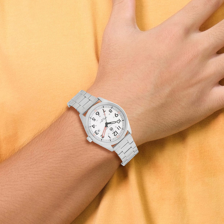 Lovely Rita's Watch Charles Hubert Modern SS White Dial with Date Polished Watch