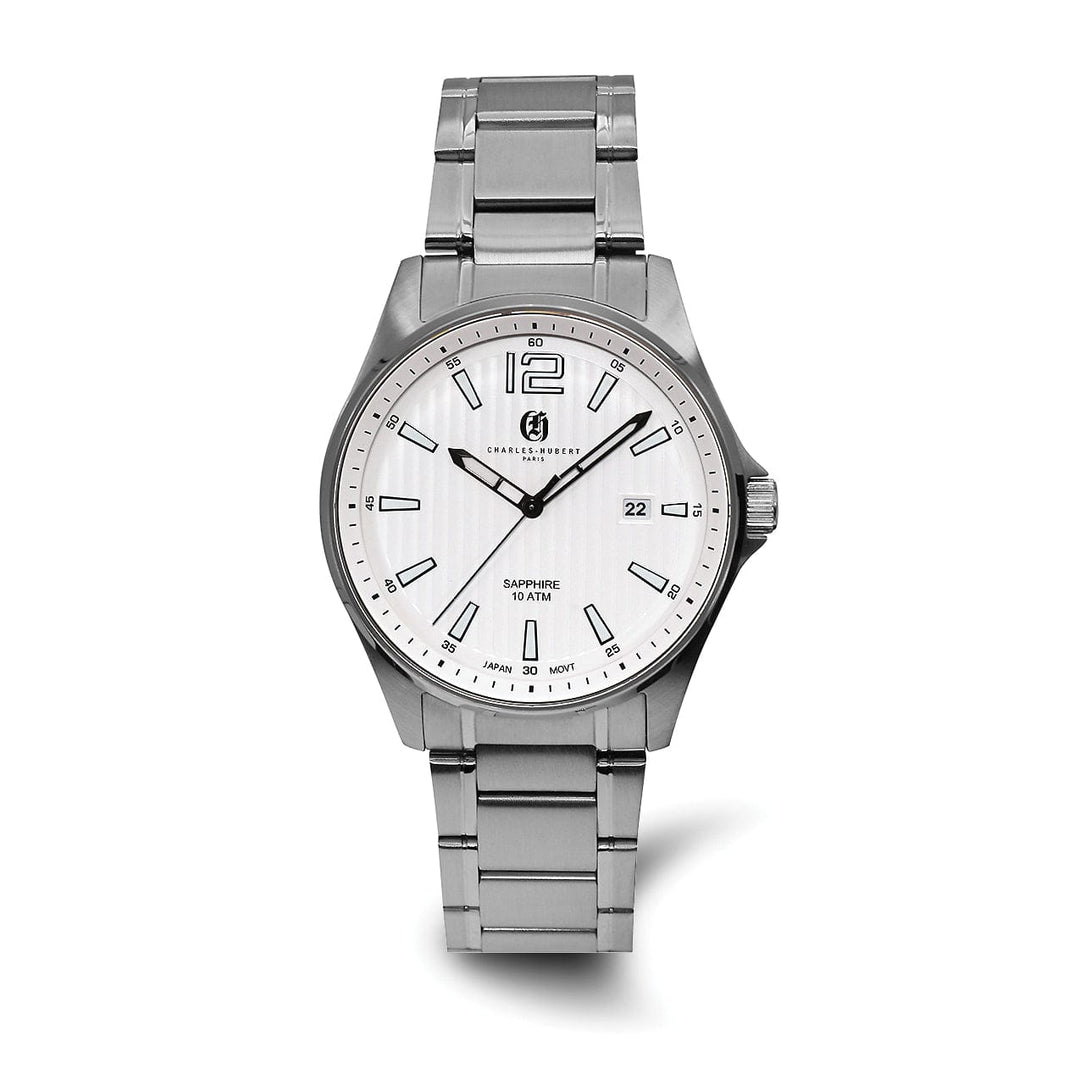 Lovely Rita's Watch Charles Hubert Sophisticated SS Quartz Polished Watch White Dial Watch