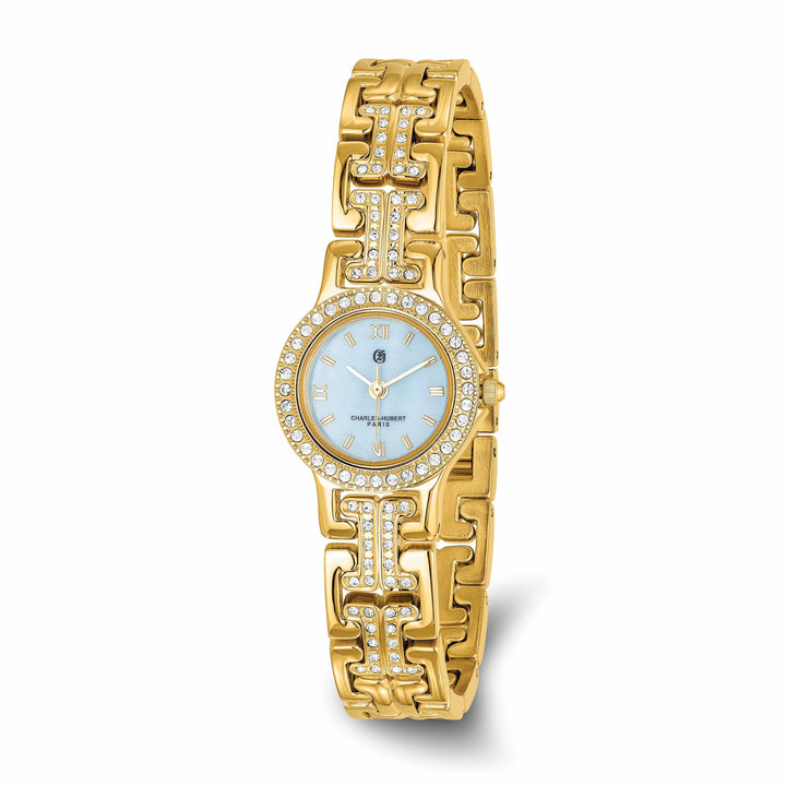 Lovely Rita's Watch Charles Hubert SS Gold-finish MOP Dial with 4 Color Bezels Watch