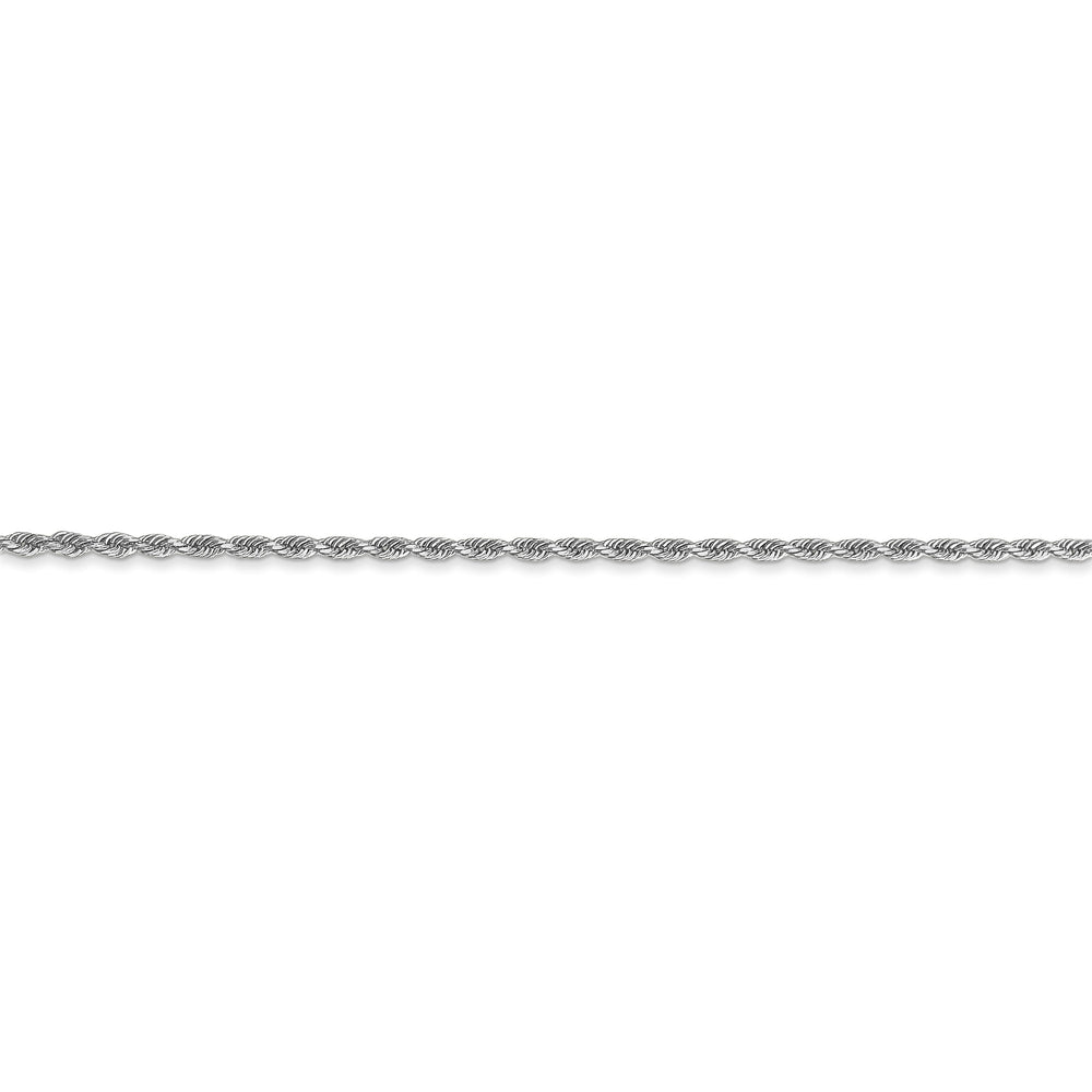 14k White Gold 1.50mm Diamond Cut Rope Chain