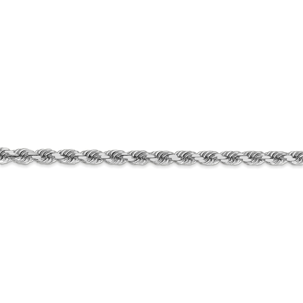 14k White Gold 4.00mm Diamond Cut Rope Chain