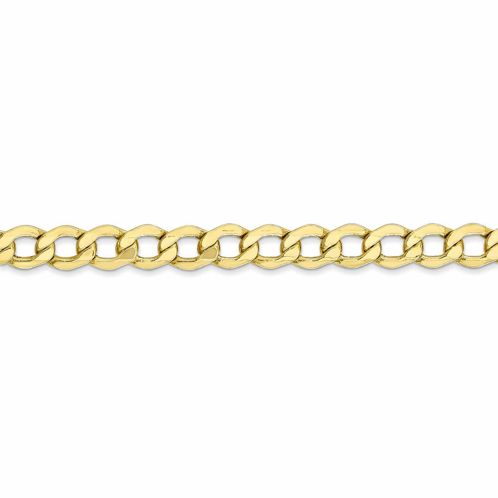 10k Yellow Gold 5.25MSemi Solid Curb Link Chain