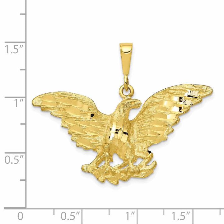 10k Yellow Gold D.C Satin Finish Eagle Charm Pendant