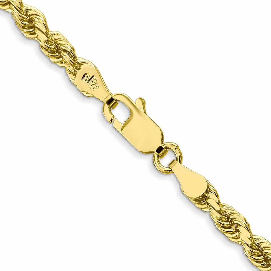 10k Yellow Gold Diamond Cut Rope Bracelet 3.5MM