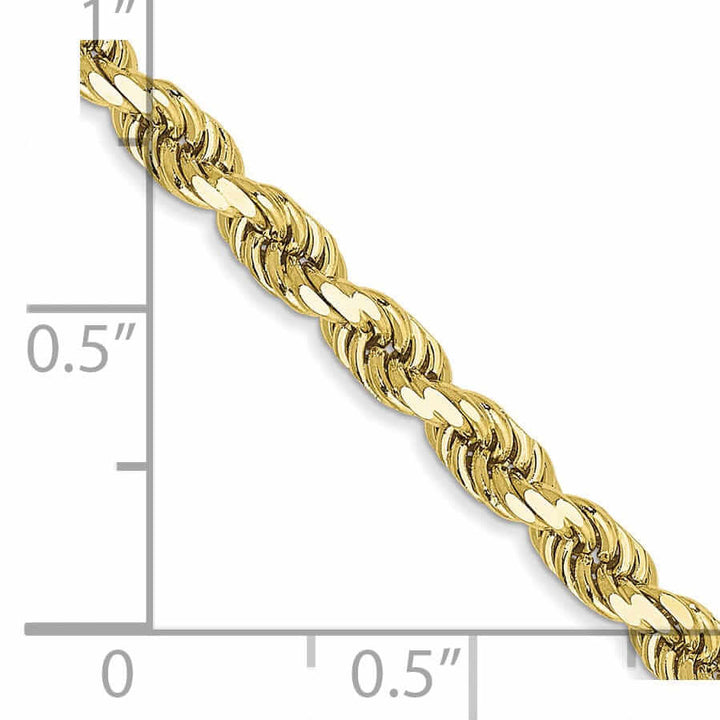 10k Yellow Gold Diamond Cut Rope Bracelet 3.5MM