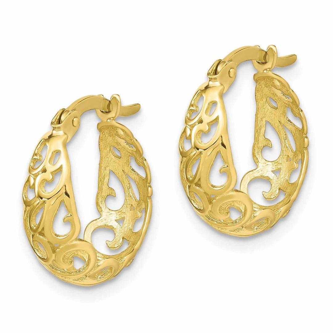 10kt Yellow Gold Polished Hinged Hoop Earrings