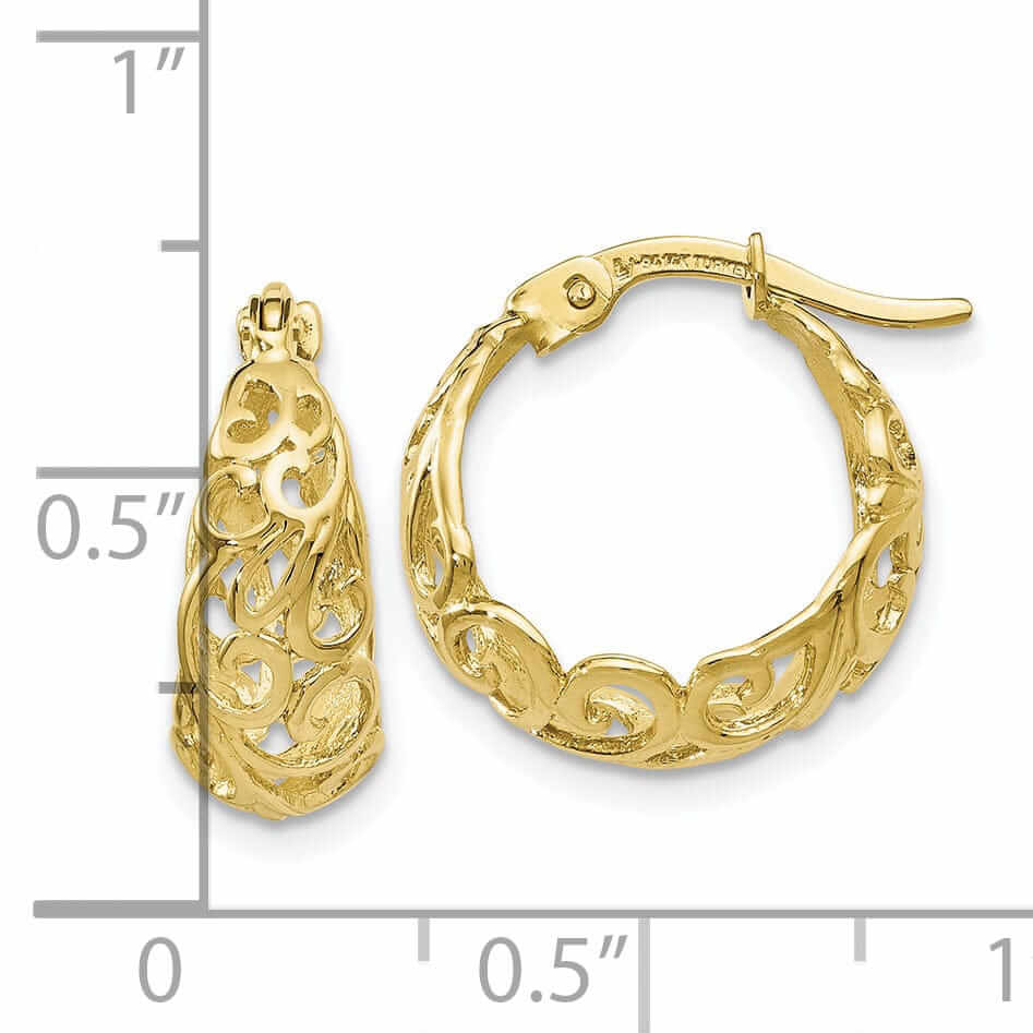 10kt Yellow Gold Polished Hinged Hoop Earrings