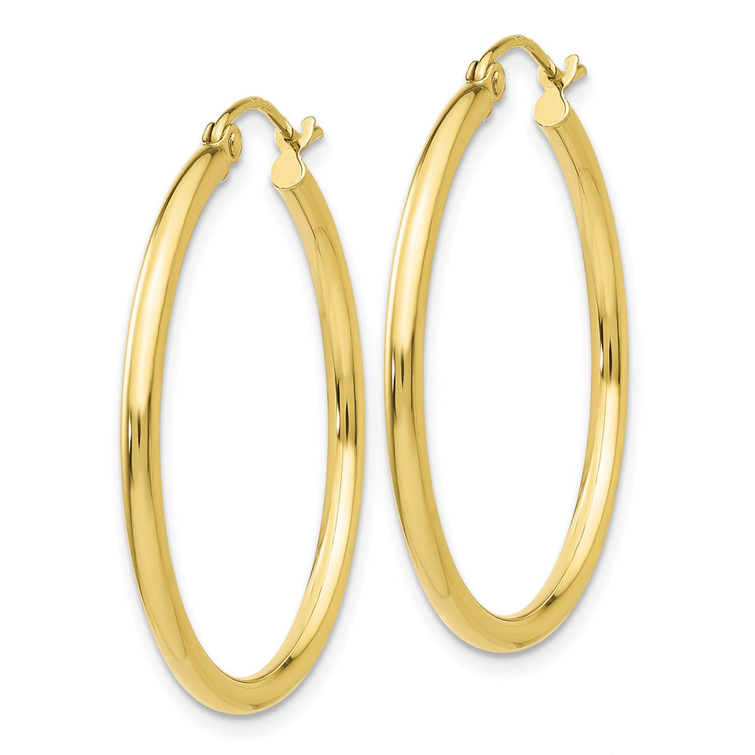 Gold Polished 2MM Round Classic Hoop Earrings