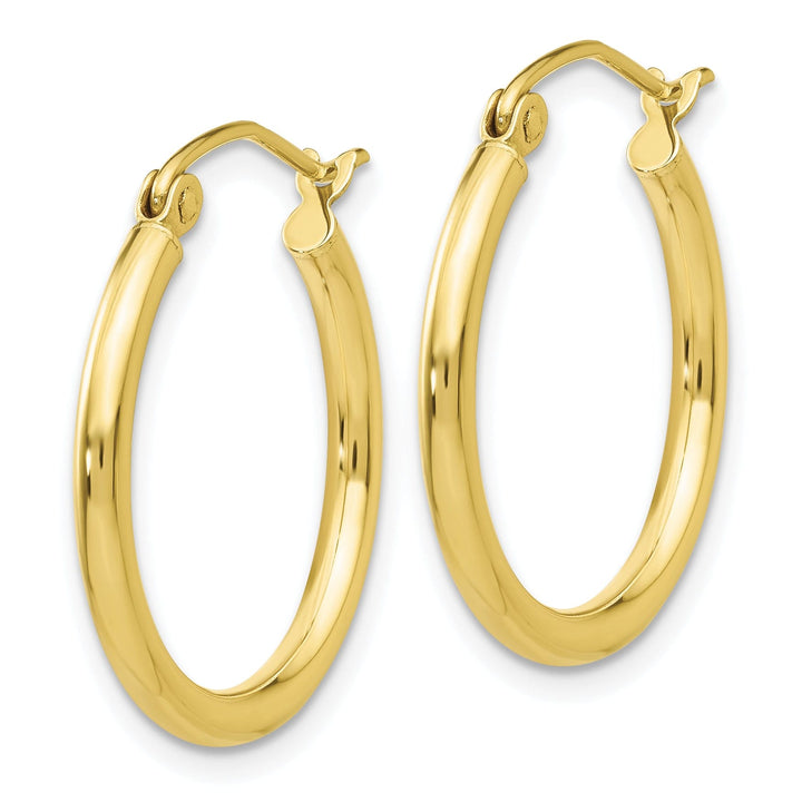 Gold Polished 2MM Round Classic Hoop Earrings