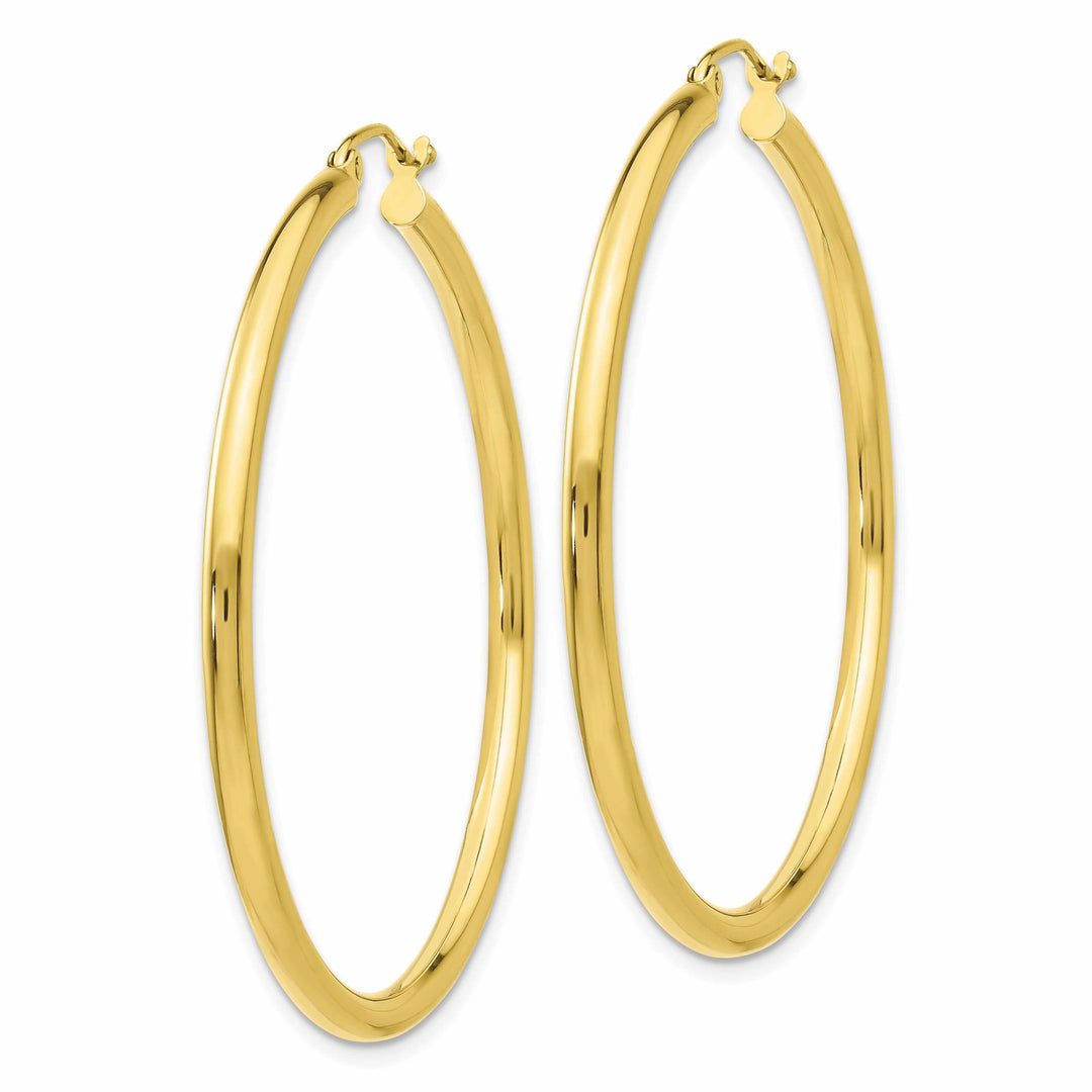 10k Yellow Gold Polished 2.5MM Round Hoop Earrings