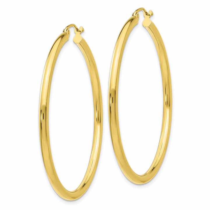 10k Yellow Gold Polished 2.5MM Round Hoop Earrings