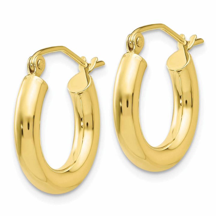 10k Yellow Gold Polish 3MM Wide Round Hoop Earring