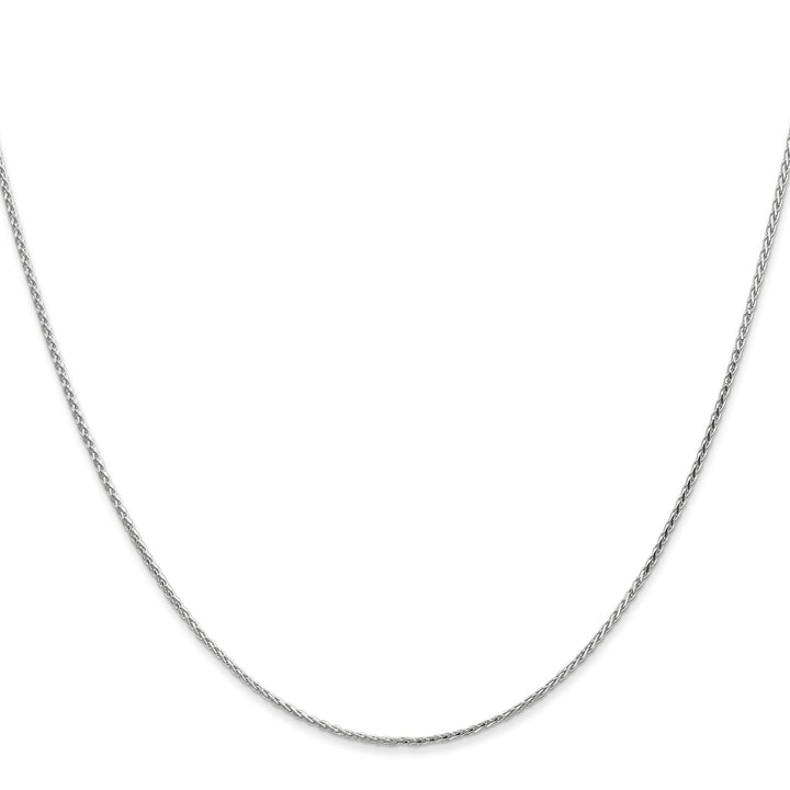 14k White Gold Round Diamond Cut Wheat Chain