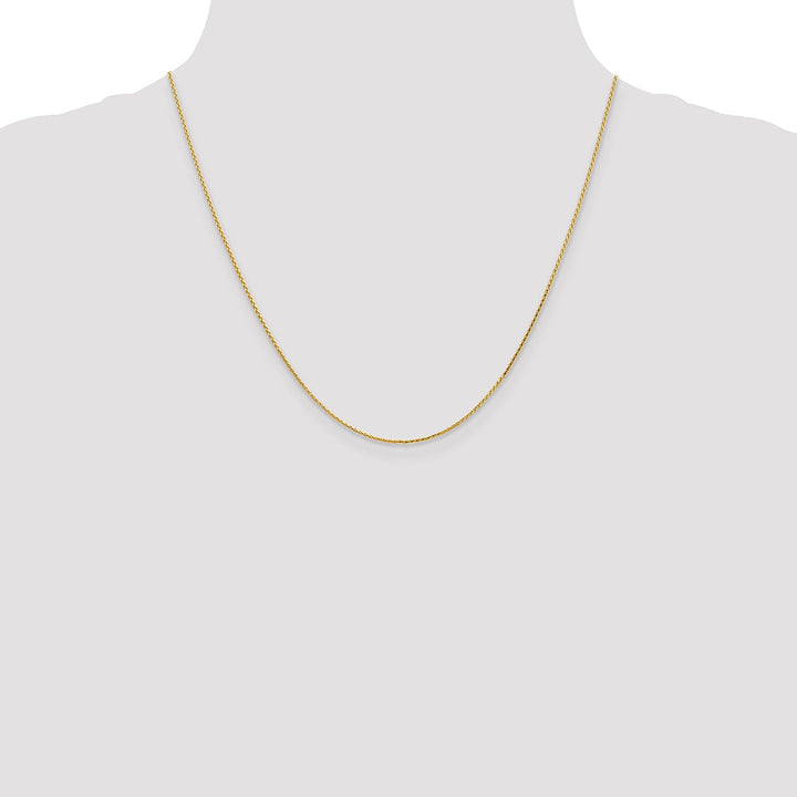 14k Yellow Gold 1.0mm Diamond Cut Wheat Chain