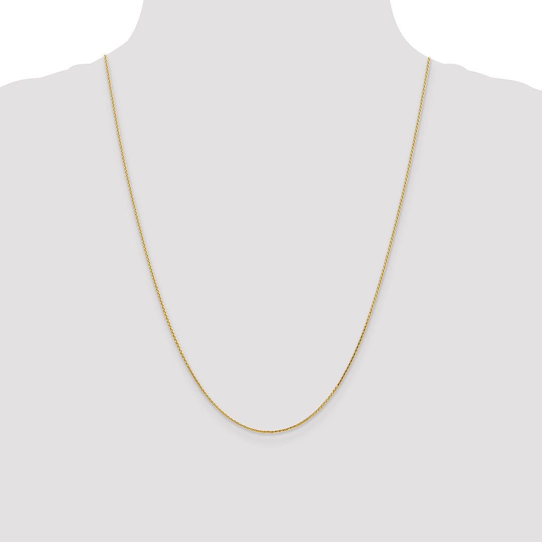 14k Yellow Gold 1.0mm Diamond Cut Wheat Chain