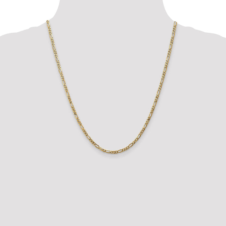 Leslie 14k Yellow Gold 3.00mm Flat Figaro Chain