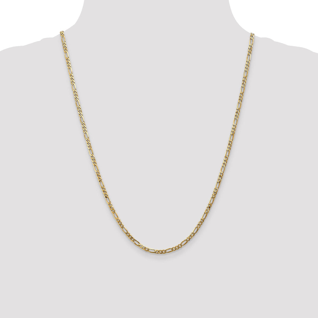 Leslie 14k Yellow Gold 3.25mm Flat Figaro Chain