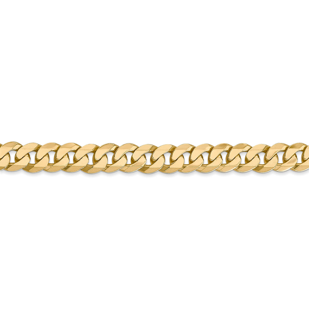 14k Yellow Gold 6.75mm Beveled Curb Bracelet