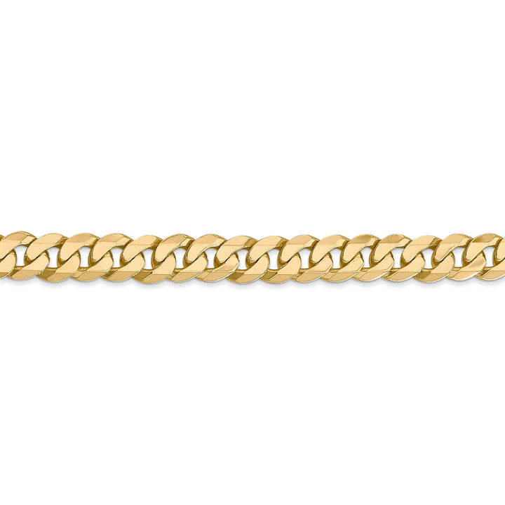 14k Yellow Gold 6.75mm Flat Beveled Curb Chain