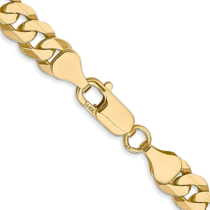 14k Yellow Gold 6.75mm Flat Beveled Curb Chain