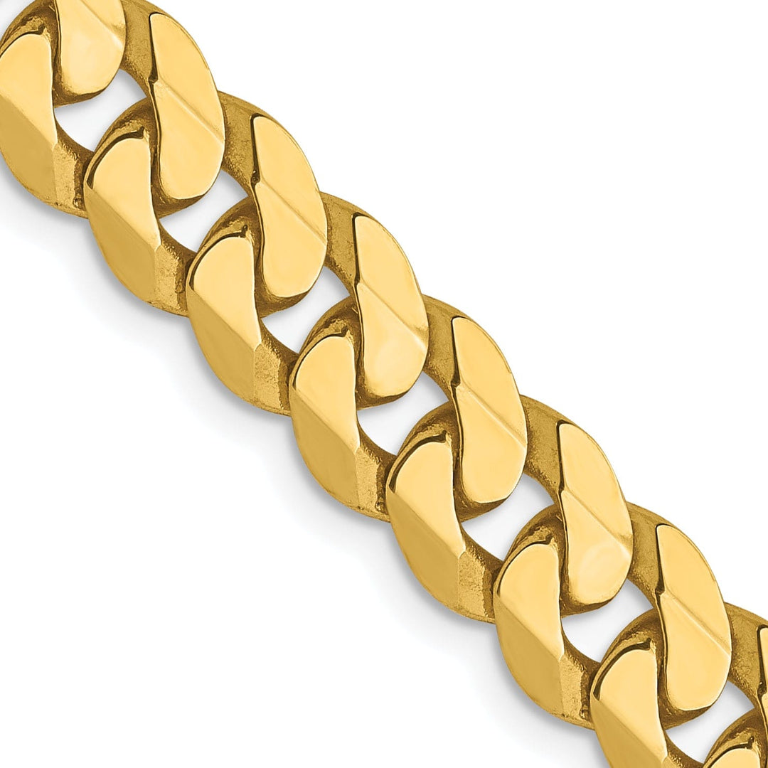 14k Yellow Gold 6.75mm Flat Beveled Curb Chain