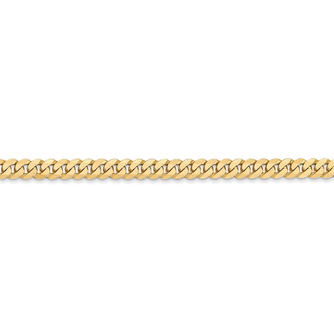 14k Yellow Gold 3.9mm Flat Beveled Curb Chain