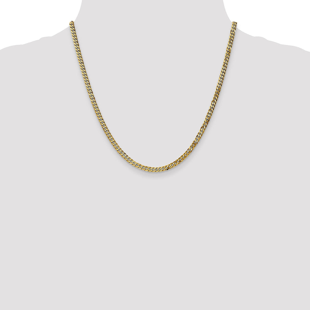14k Yellow Gold 3.9mm Flat Beveled Curb Chain