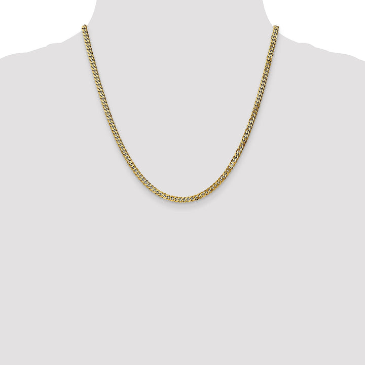 14k Yellow Gold 3.9mm Flat Beveled Curb Chain