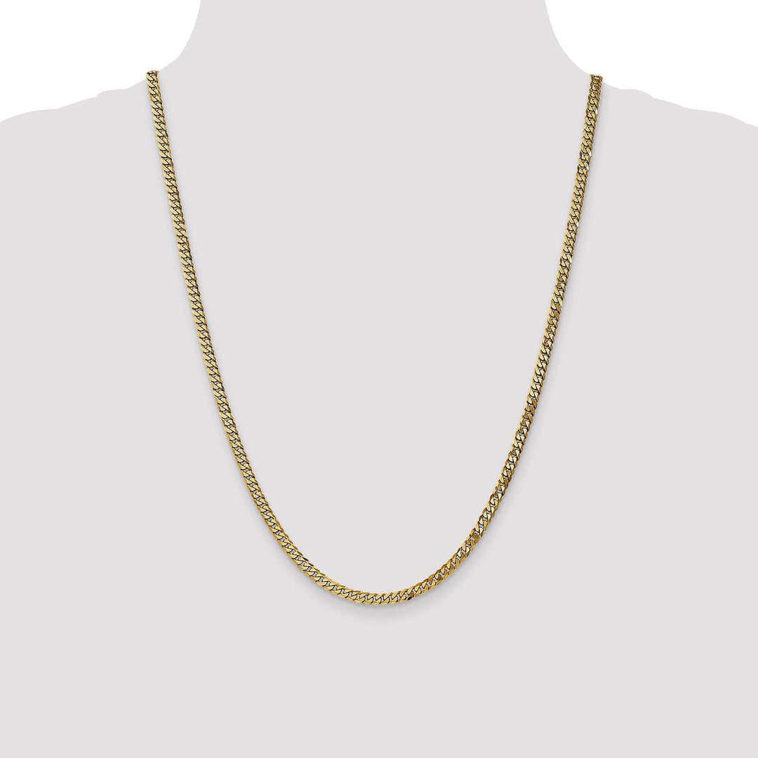 14k Yellow Gold 3.9mm Flat Beveled Curb Chain