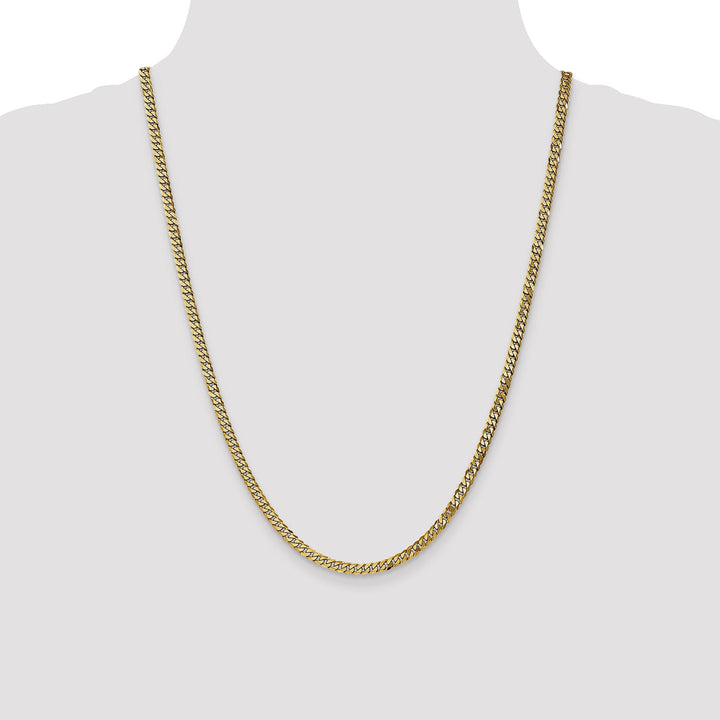 14k Yellow Gold 3.9mm Flat Beveled Curb Chain