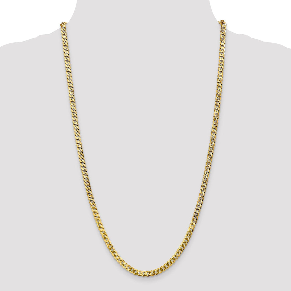 14k Yellow Gold 4.5mm Flat Beveled Curb Chain